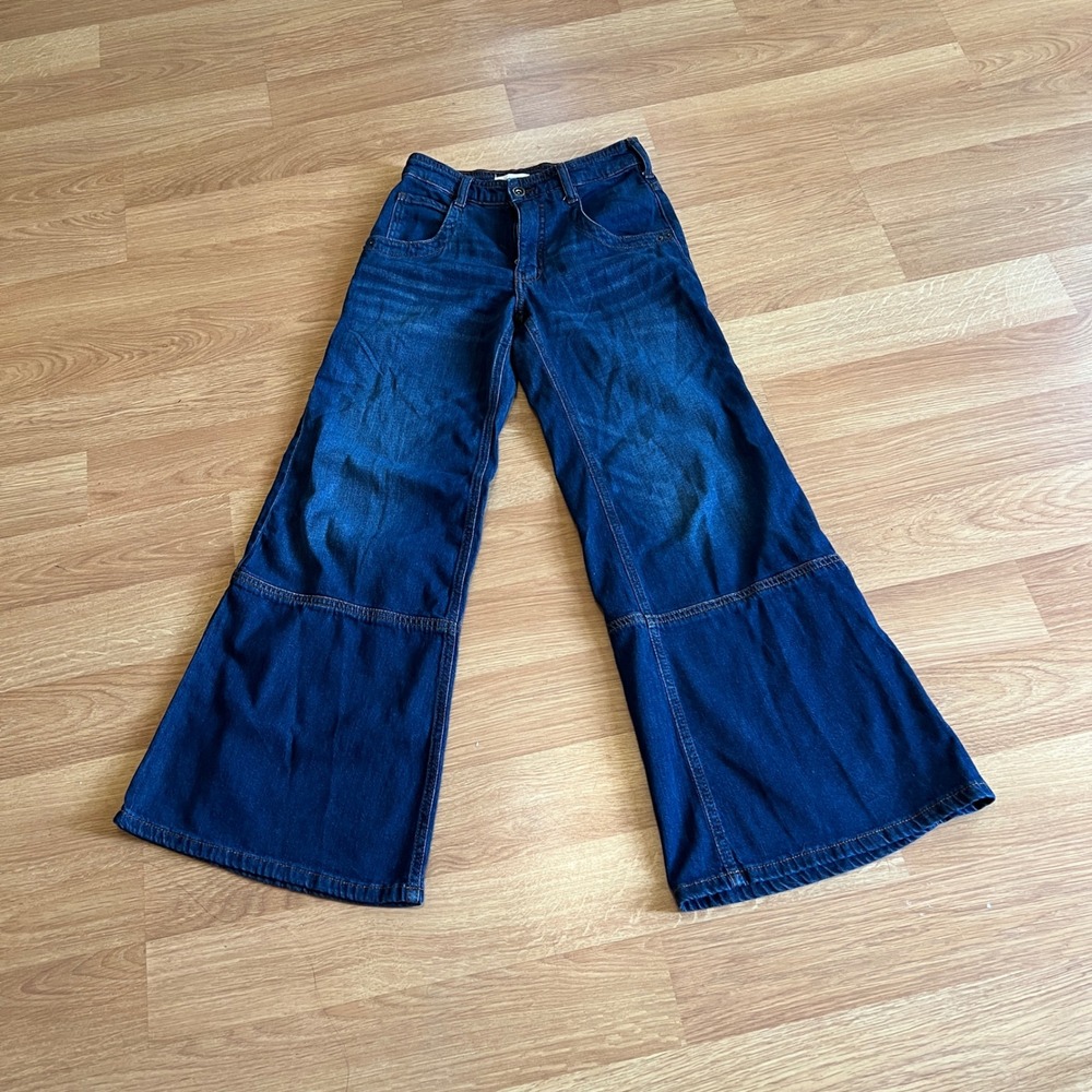 Pilcro Anthropologie High Rise Flare Jeans 25P Wide Leg Bell Bottom Denim 25Px29